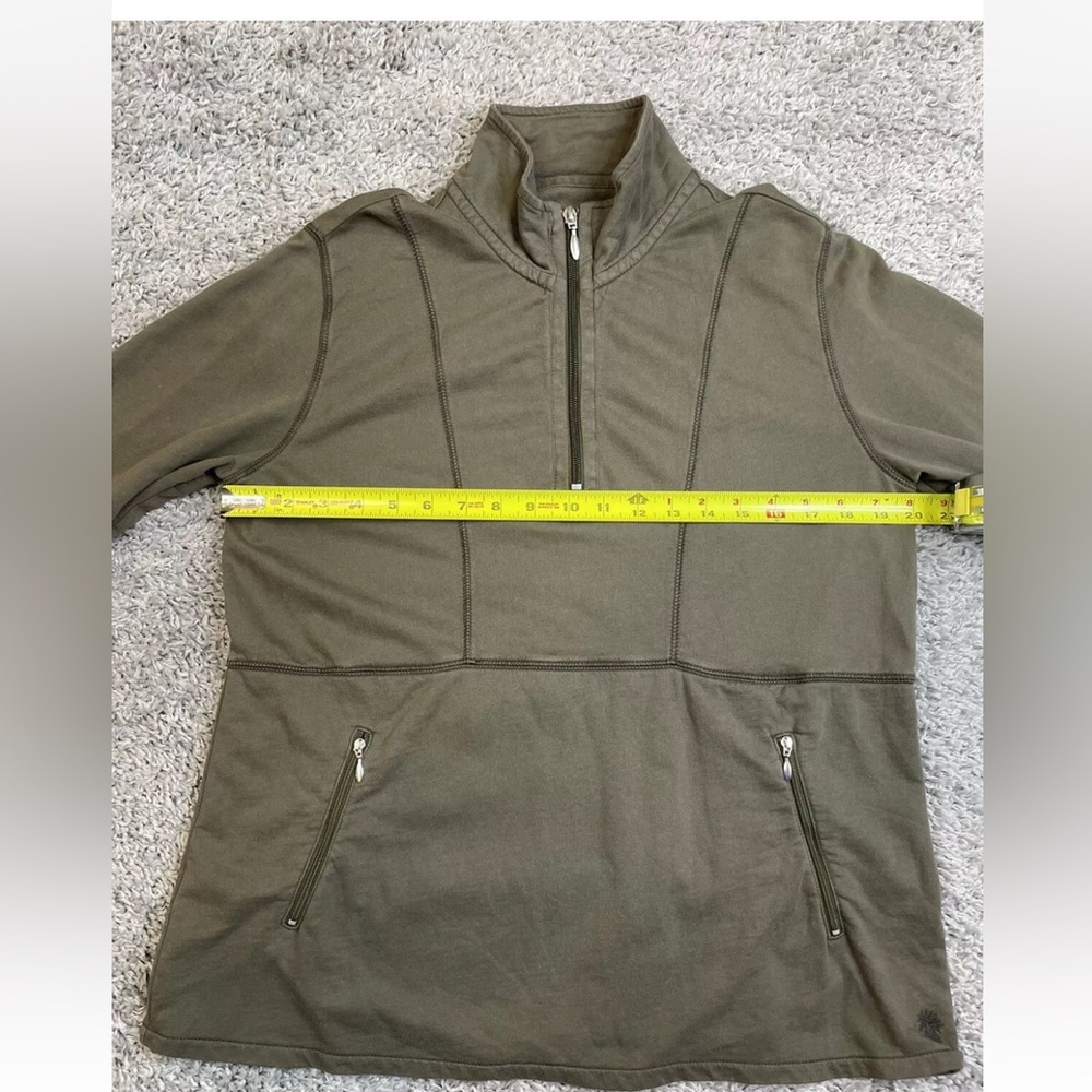 Tommy Bahama Women’s Olive Green Pullover Quarter Zip Cotton Sweatshirt Size M - Picture 6 of 11